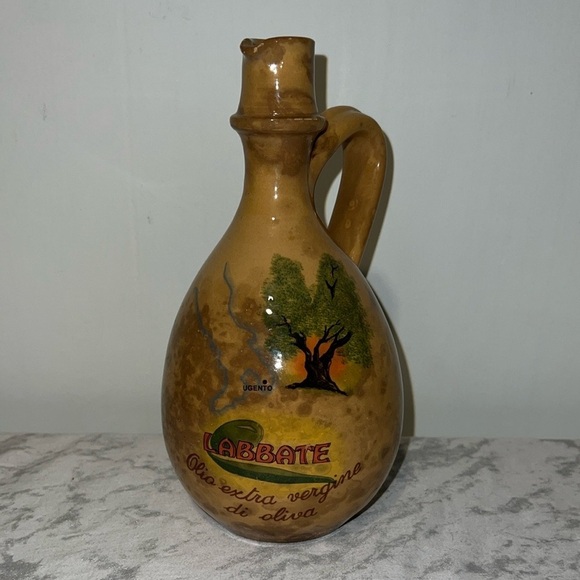 Ceramica Artistica Other - Labbate Olio Extra Vergine Di Olivia Vintage Olive Oil Jar